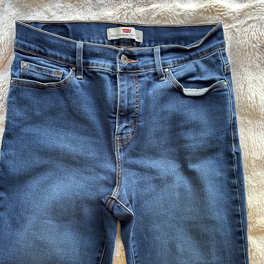 Levi's Women's Slimming High Wasted Boot Cut Blue Denim Jeans